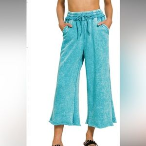 05 Acid Washed French Terry Palazzo Pants.